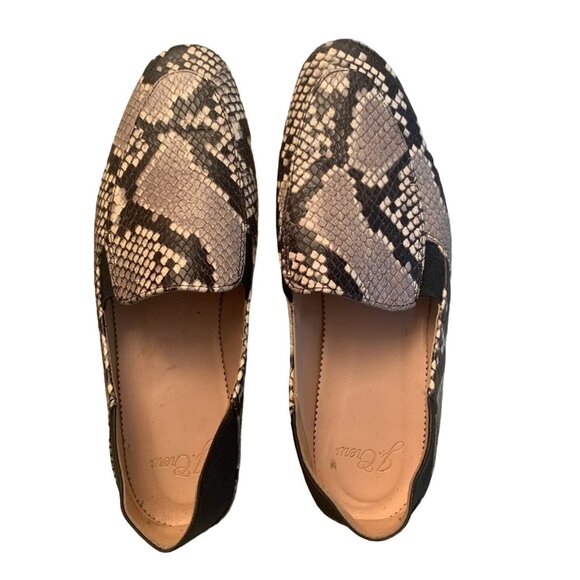 J. CREW CECILE CONVERTIBLE SNAKE EMBOSSED LEATHER SMOKING LOAFERS 6.5-NICE! - Picture 4 of 11